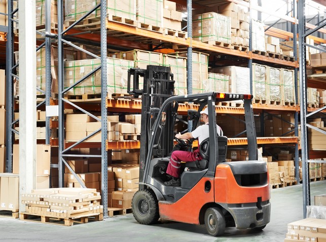 Forklift driver production logistics